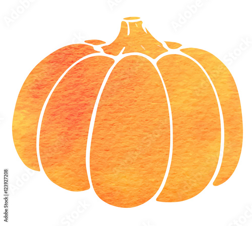 Watercolor silhouette of pumpkin