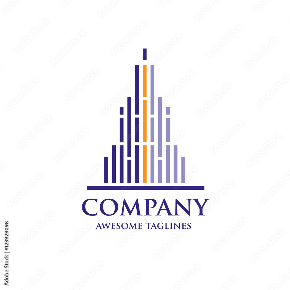 abstract simple elegant and modern real estate logo , abstract skyline logo oncept