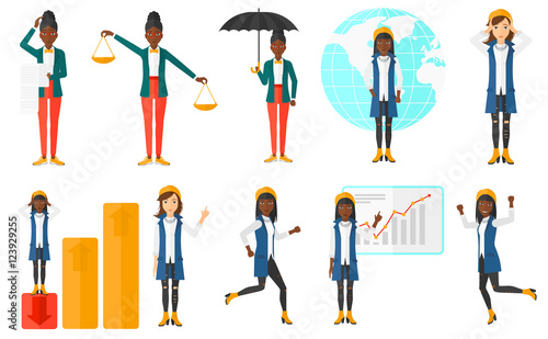 Vector set of illustrations with business people.