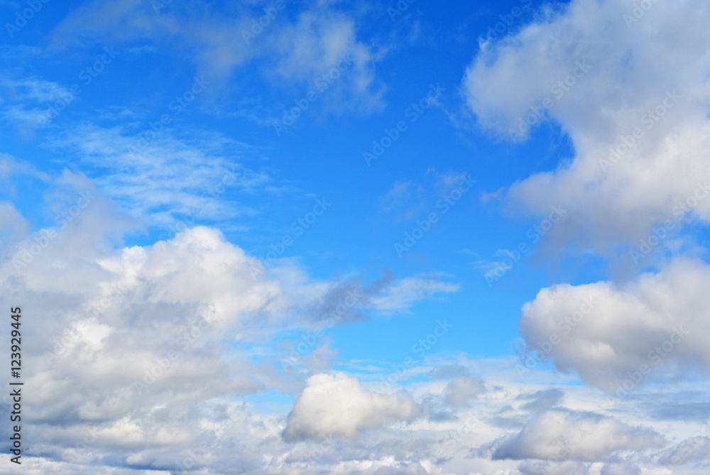 Fototapeta premium blue sky background with white clouds at sunny day