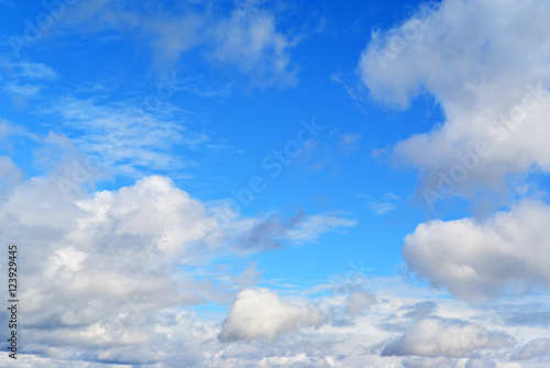 blue sky background with white clouds at sunny day
