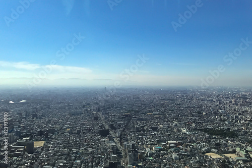 OSAKA JAPAN - 15 OCTOBER  2016  Osaka city view from Abeno Harukas building in Tennoji. Abeno Harukas is a multi-purpose commercial facility and is the tallest building in Japan.