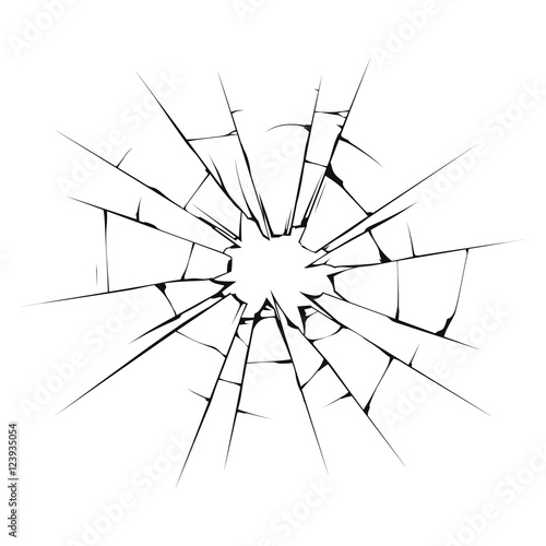 Crushed glass illustration. Isolated on white background. Vector illustration, eps 10.
