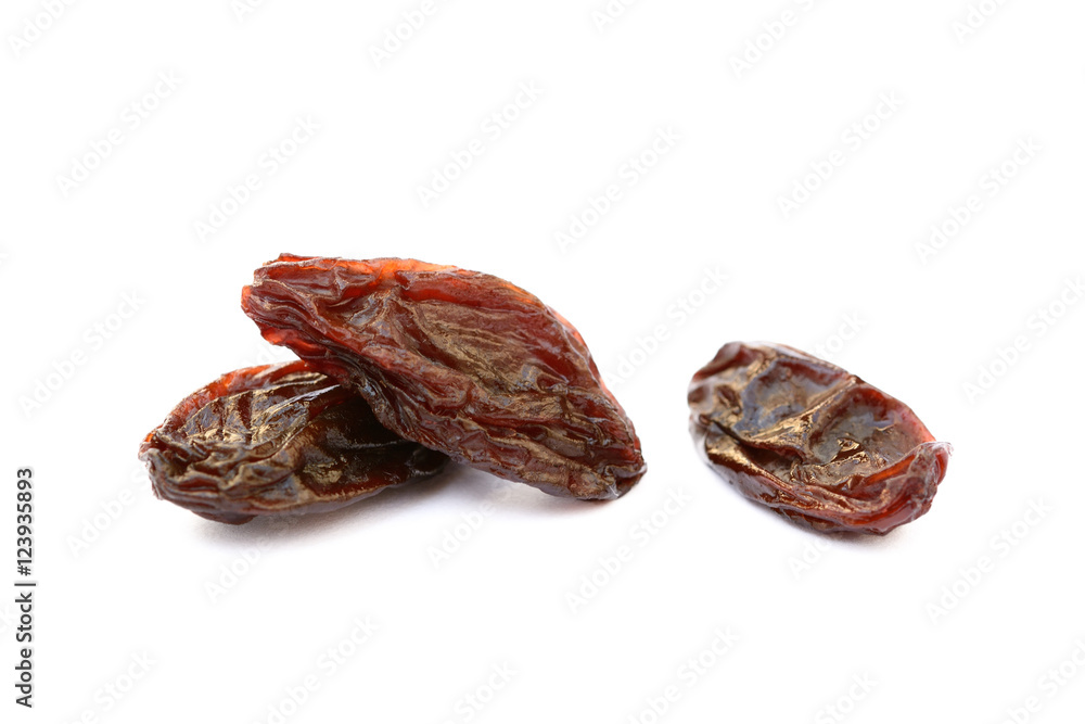 Sweet dried raisins isolated with white background Sweet dried raisins isolated with white background