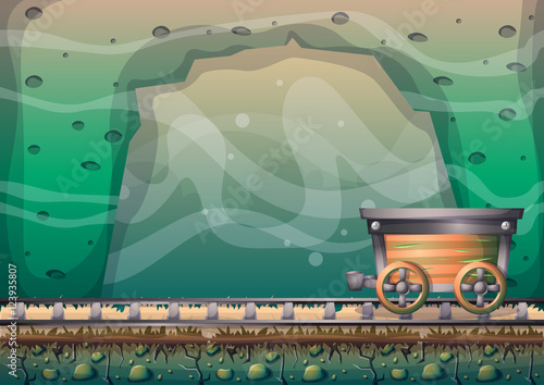 cartoon vector cave with separated layers for game and animation game design asset