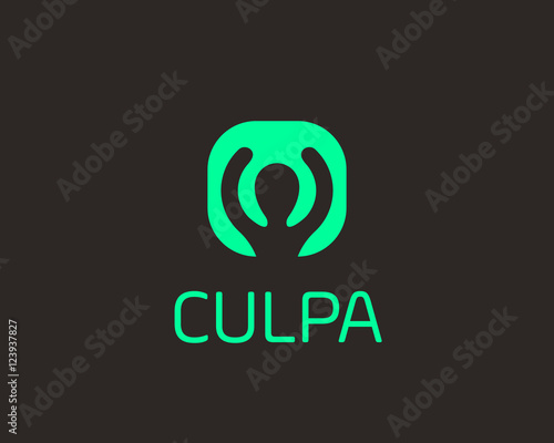 Winner champion minimalistic logotype. Fitness app vector logo icon.