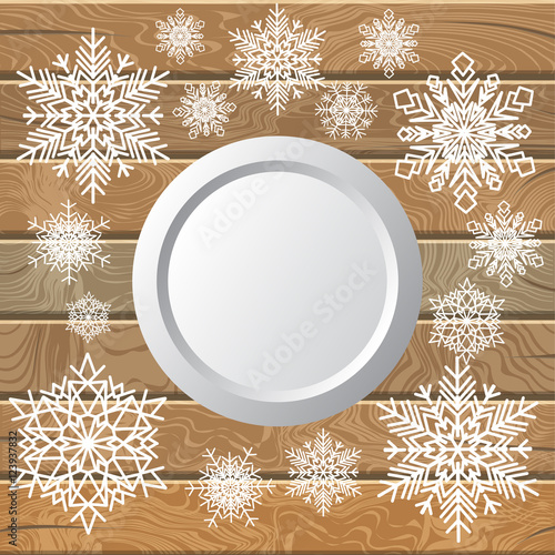 Decorative background composed of winter snowflakes.