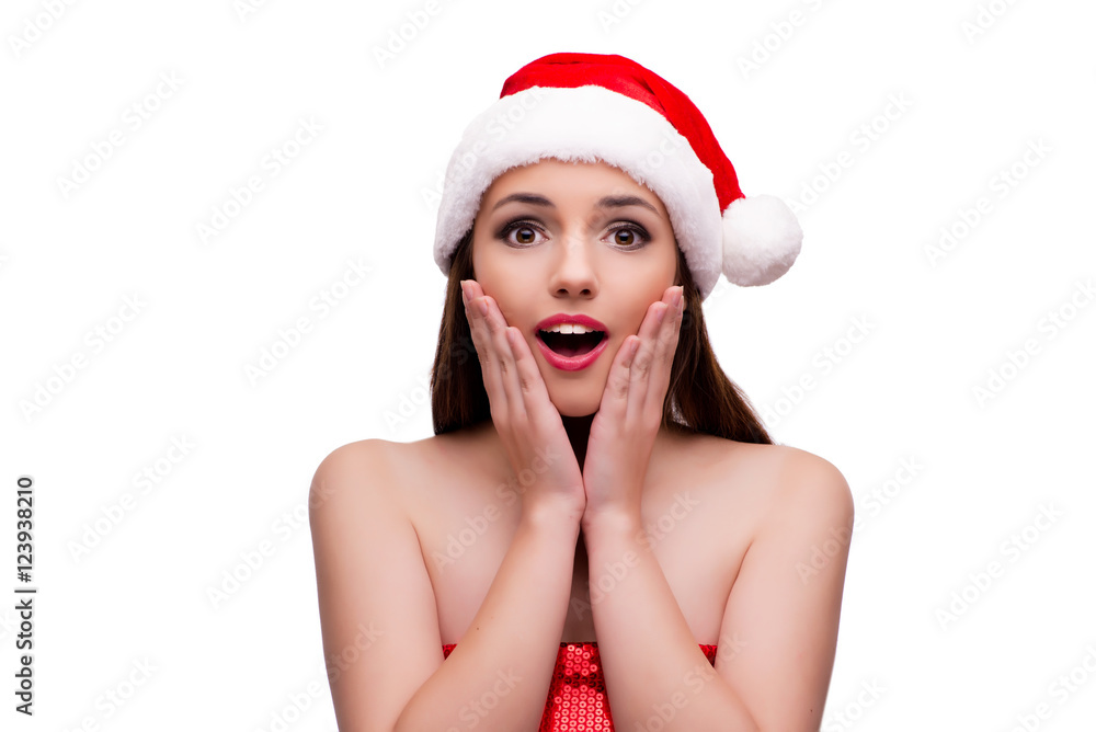 Young woman in snow girl costume in christmas concept Young woman in snow girl costume in christmas concept