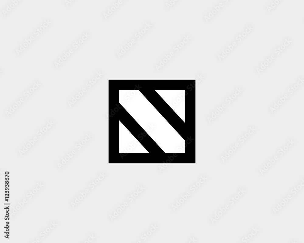 Abstract letter N shield logo design template. Abstract letter N shield logo design template.