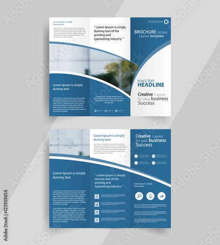 business tri-fold brochure layout design ,vector a4  brochure  template