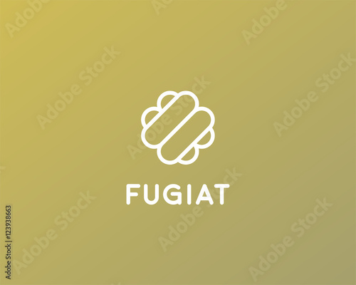 Abstract food logo design. Hot dog cake confectionery logotype vector symbol