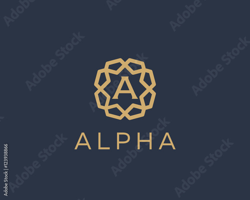 Premium letter A logo icon vector design. Luxury jewelry frame gem edge logotype. Print monogram initials stamp sign symbol.