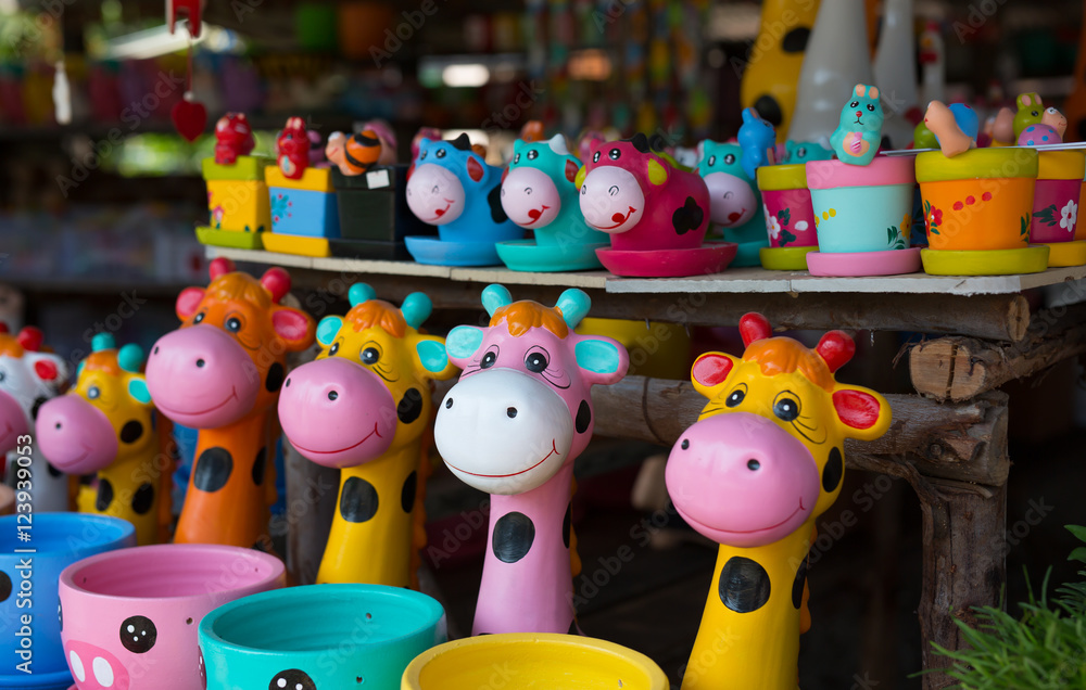 Giraffes dolls of souvenirs from Thailand