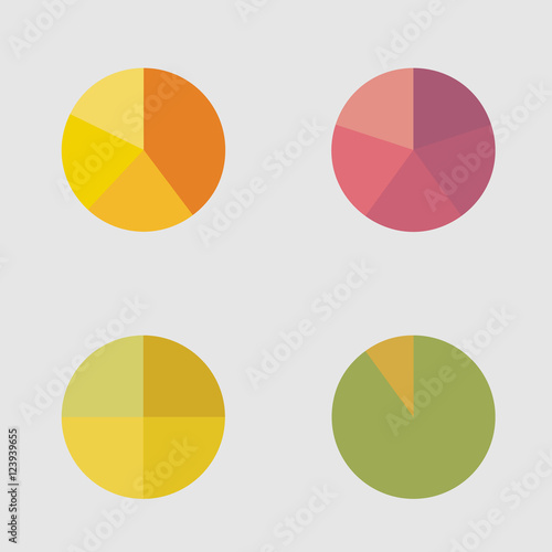 Business colorful graphs _ Pie charts _ Business concept _ Graph vector illustration set
