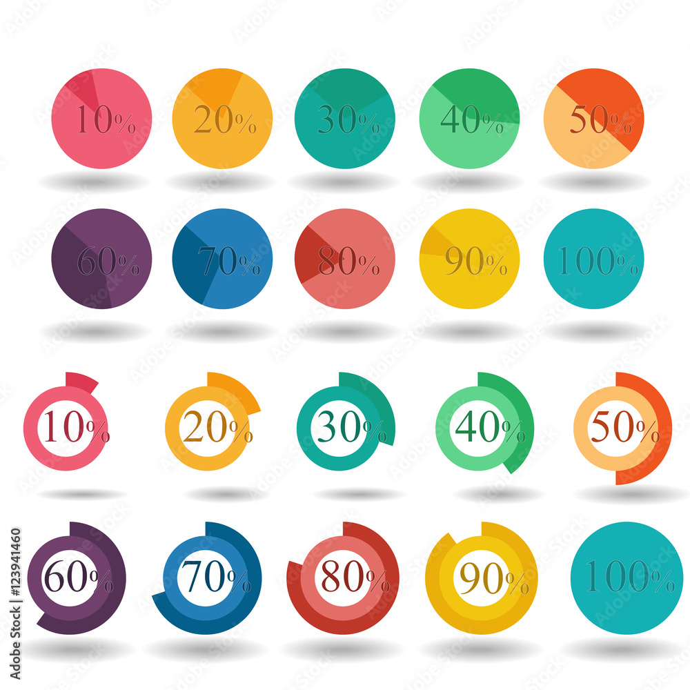 Pie Graph Circle Percentage Chart 10 30 40 50 60 70 80 90 100 Set Illustration Round Vector Stock Vector Adobe Stock Pie Graph Circle Percentage Chart 10 30 40 50 60 70 80 90 100 Set Illustration Round Vector Stock Vector Adobe Stock