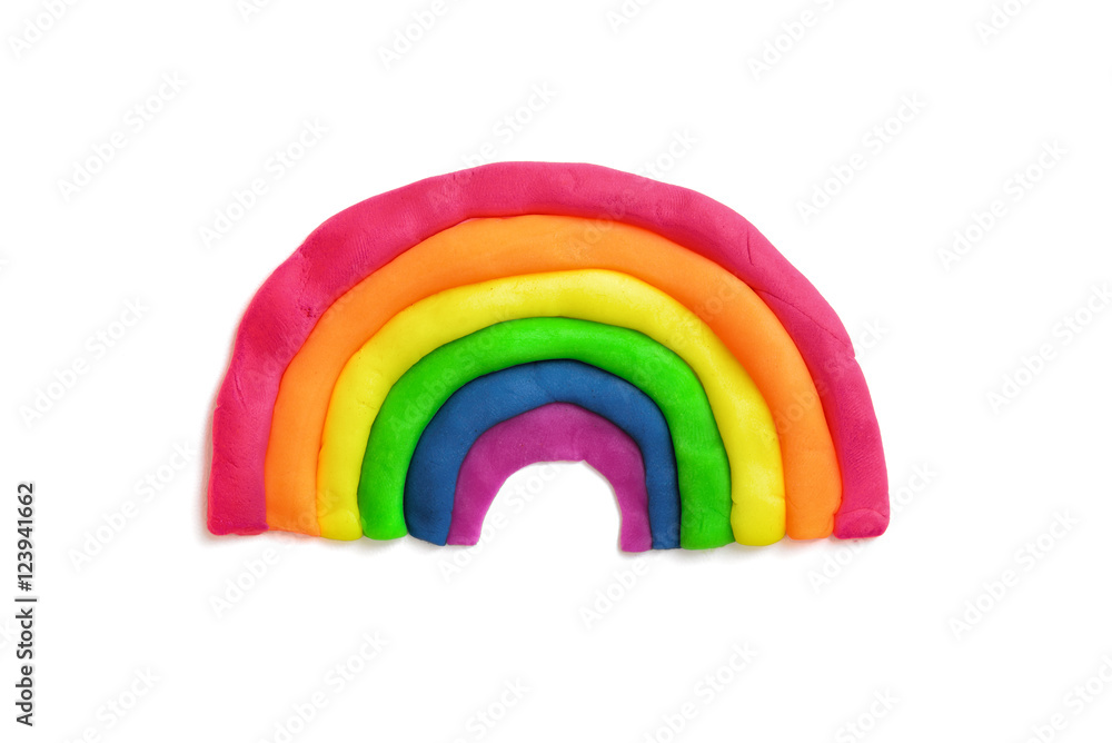 Rainbow made from plasticine isolated on a white background Rainbow made from plasticine isolated on a white background