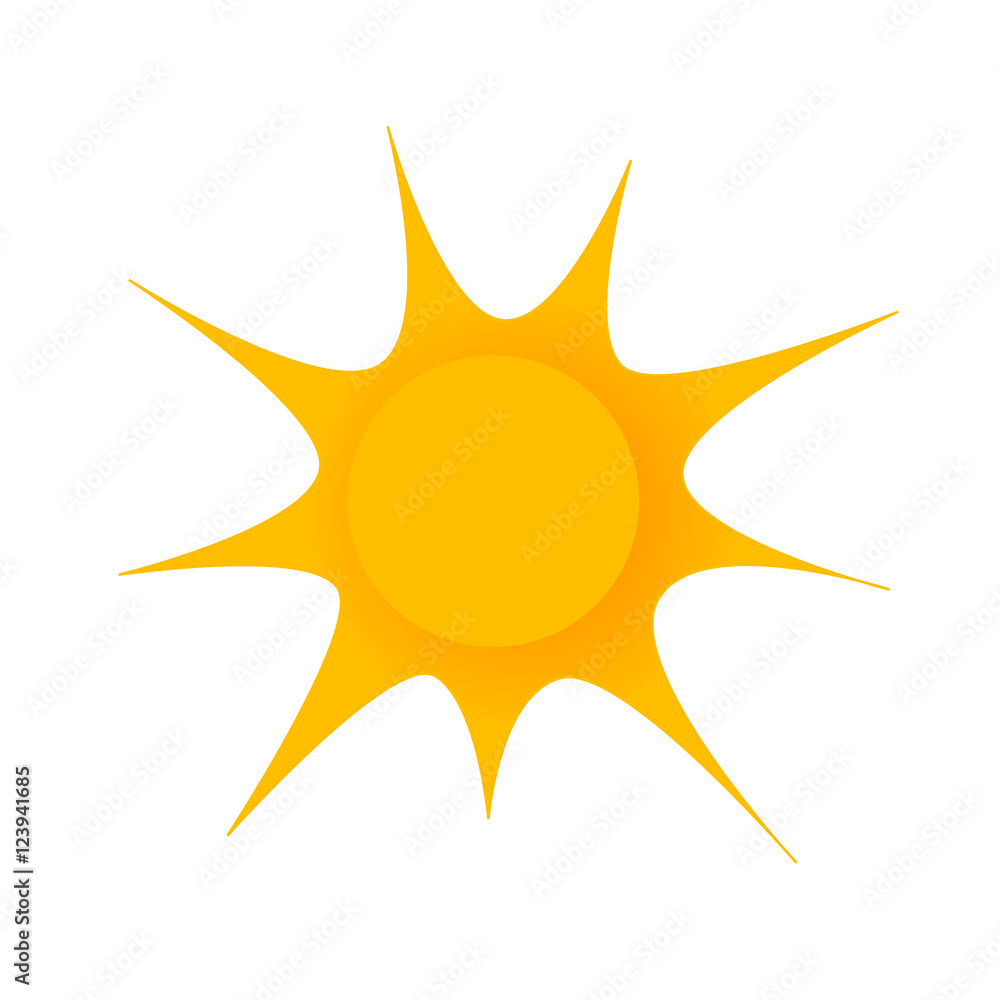 Simple drawn sun on white background Simple drawn sun on white background