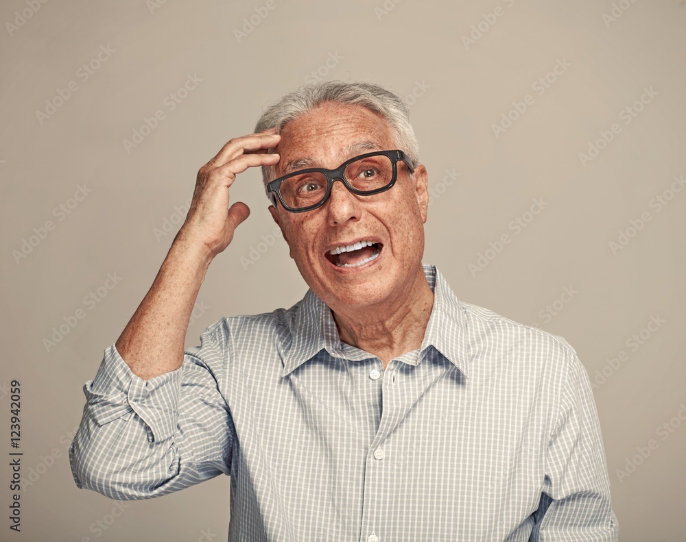 Thinking elderly man. Thinking elderly man.