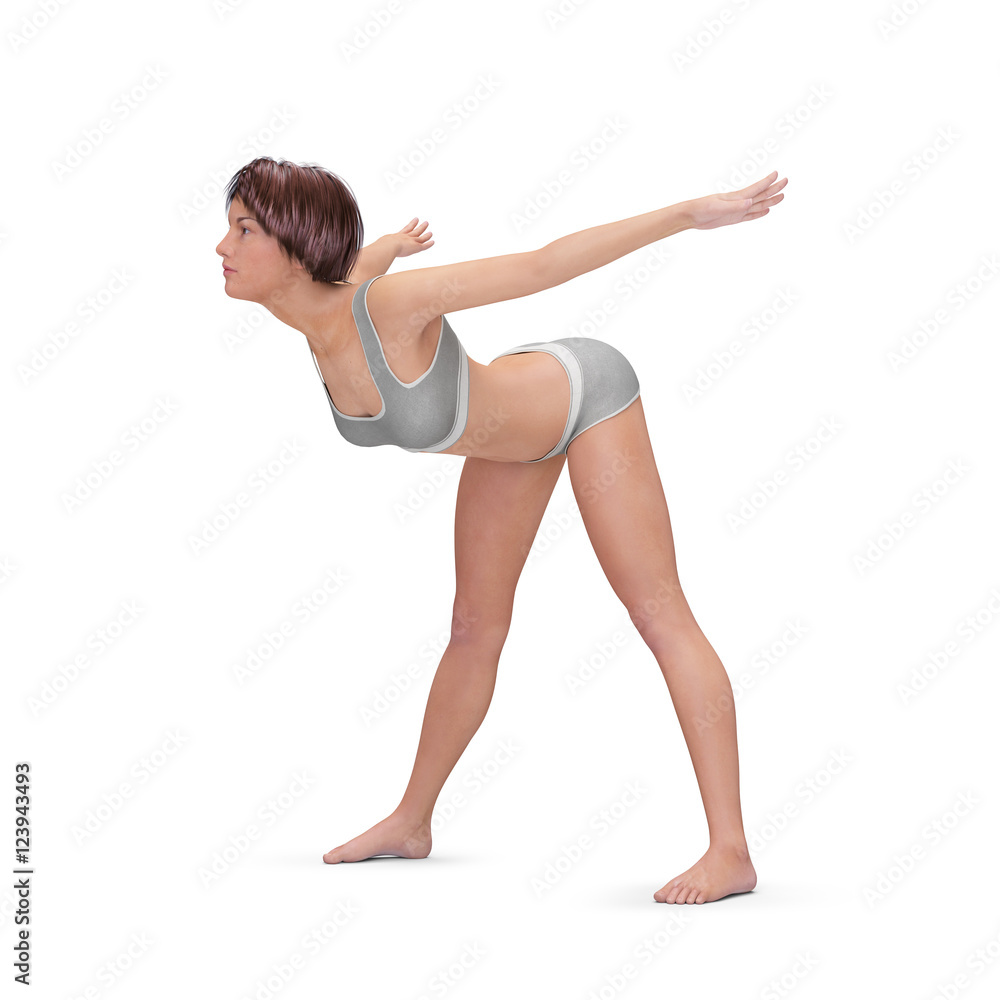 Dehnübungen und Stretching – junge Frau in Dehnen-Position Dehnübungen und Stretching – junge Frau in Dehnen-Position