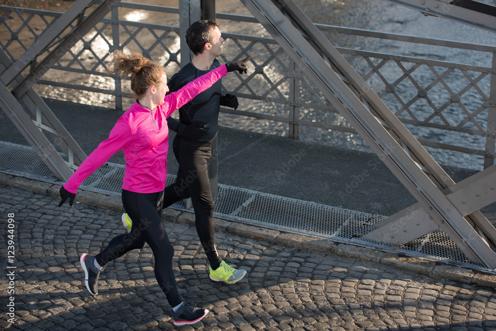 young  couple jogging