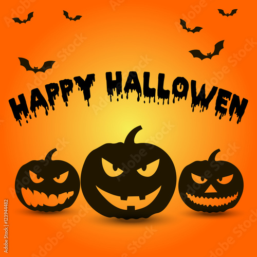 Template for poster of Happy Halloween, pumpkin