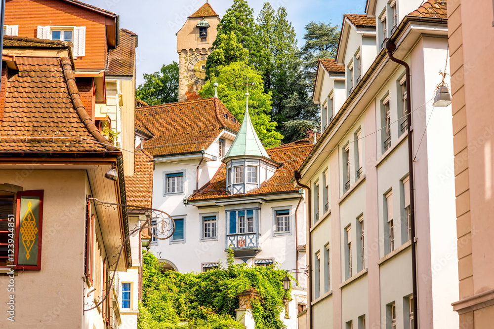 Beautiful street view with old buildings in Lucerne city in Switzerland Beautiful street view with old buildings in Lucerne city in Switzerland