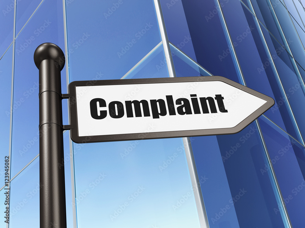 Law concept: sign Complaint on Building background