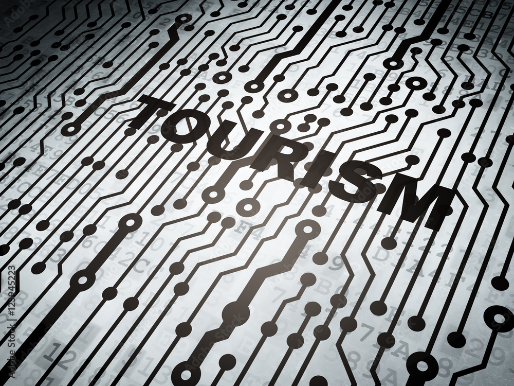 Fototapeta premium Vacation concept: circuit board with Tourism