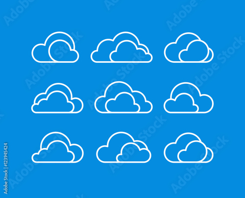 Vector clouds icon set