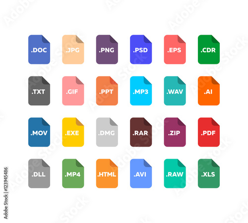 File extensions icon set