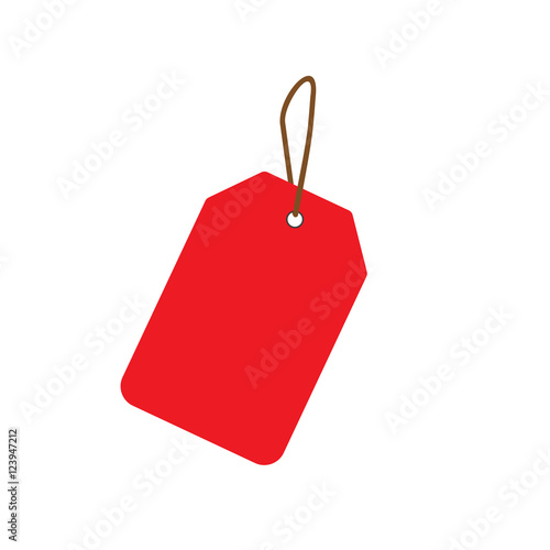 Empty red sale price tag. Sale tag. Vector illustration.