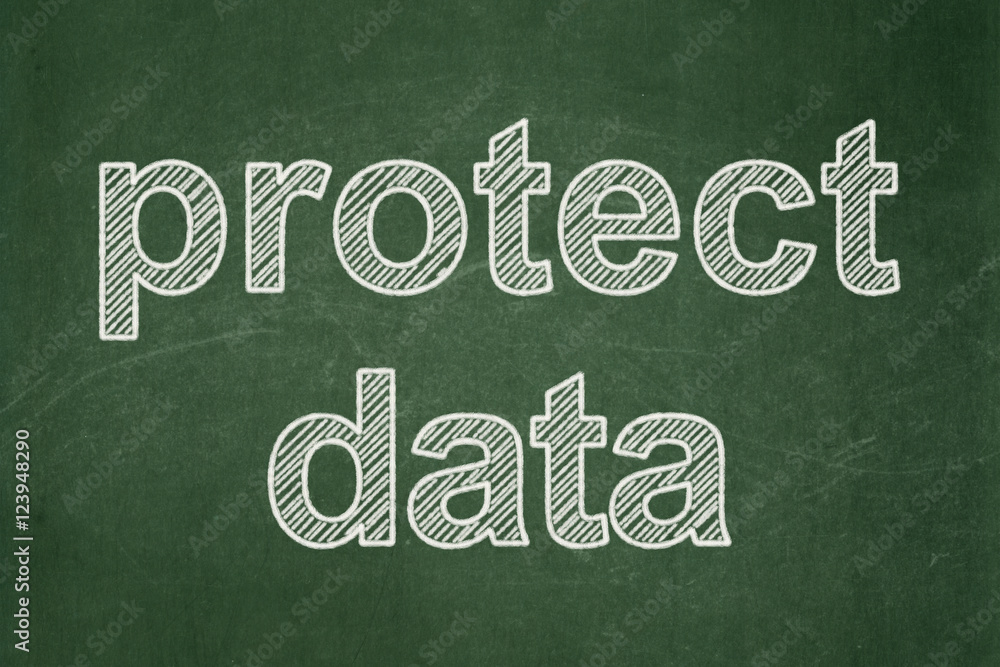 Obraz premium Security concept: Protect Data on chalkboard background
