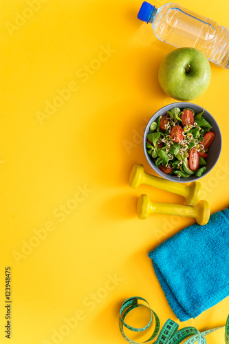 fitness equipment and healthy food