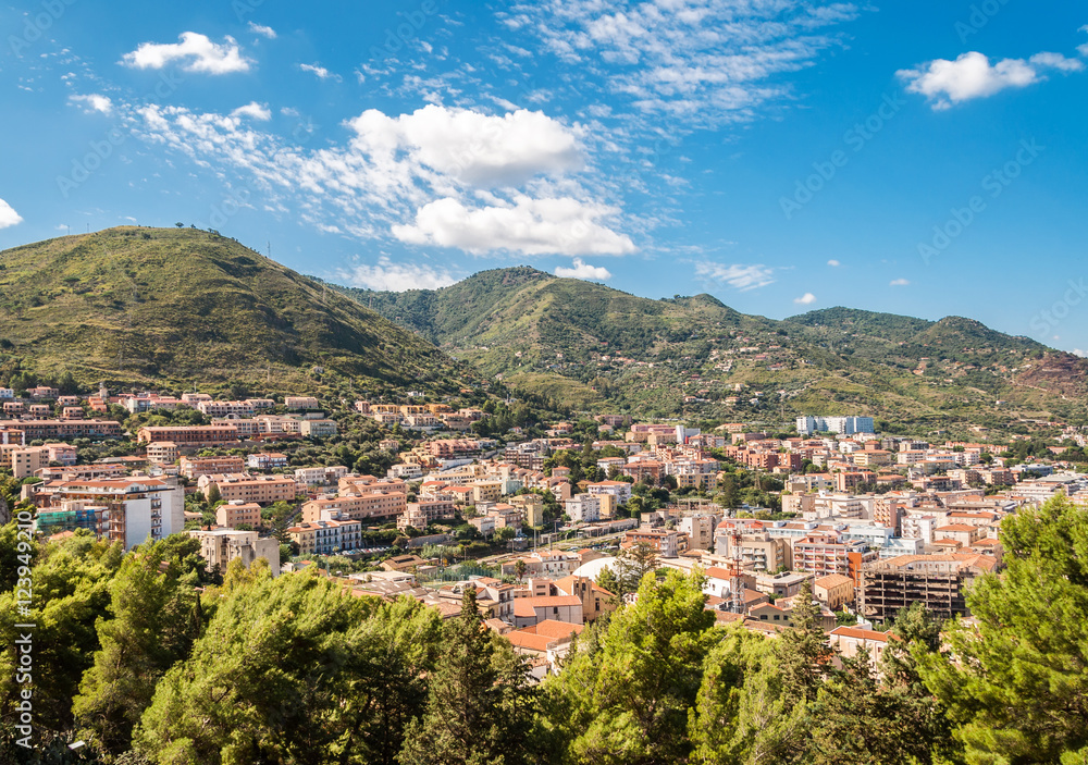Panoramic view of the Cefalu town in Sicily, Italy