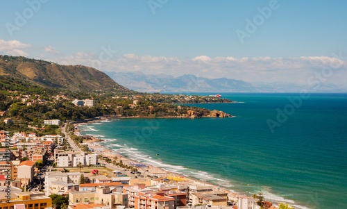 Fototapeta Naklejka Na Ścianę i Meble -  Panoramic view of the Cefalu coast in Sicily, Italy