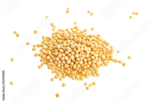 Mustard seeds isolated on white background