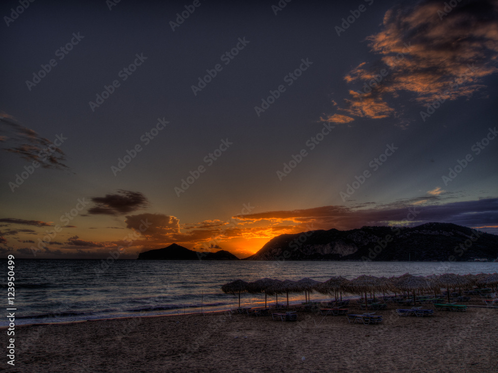Fototapeta premium Corfu - Agios Georgios beach sunset