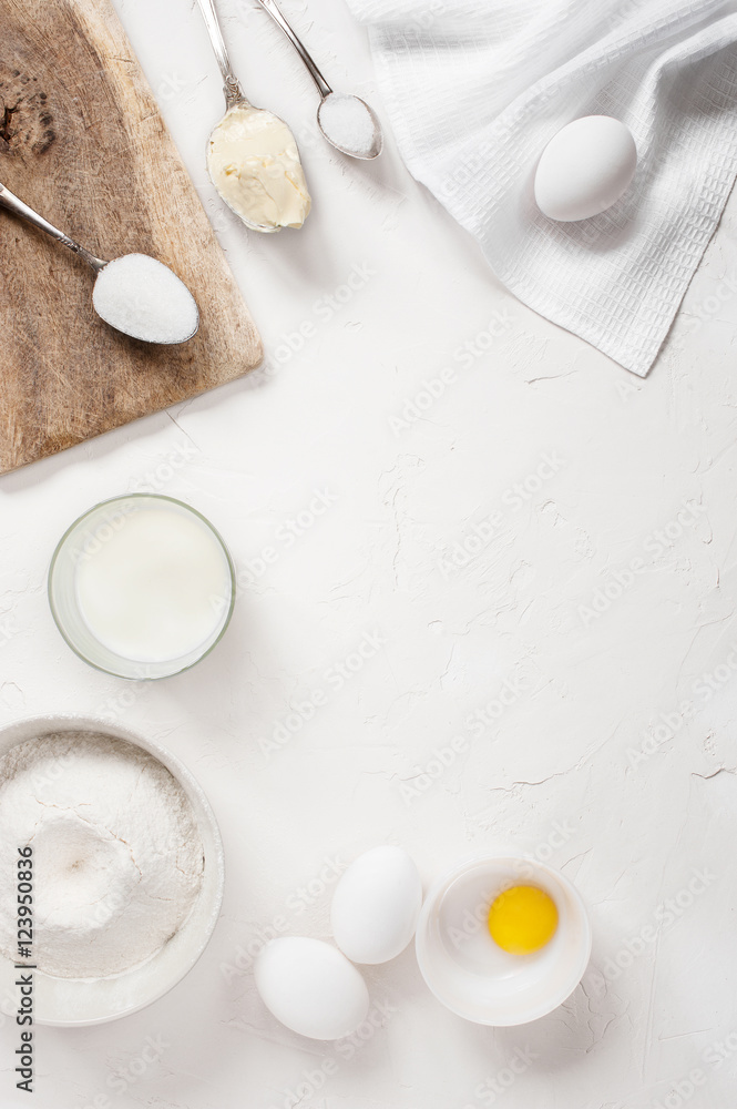 Background with utensils and ingredients Background with utensils and ingredients