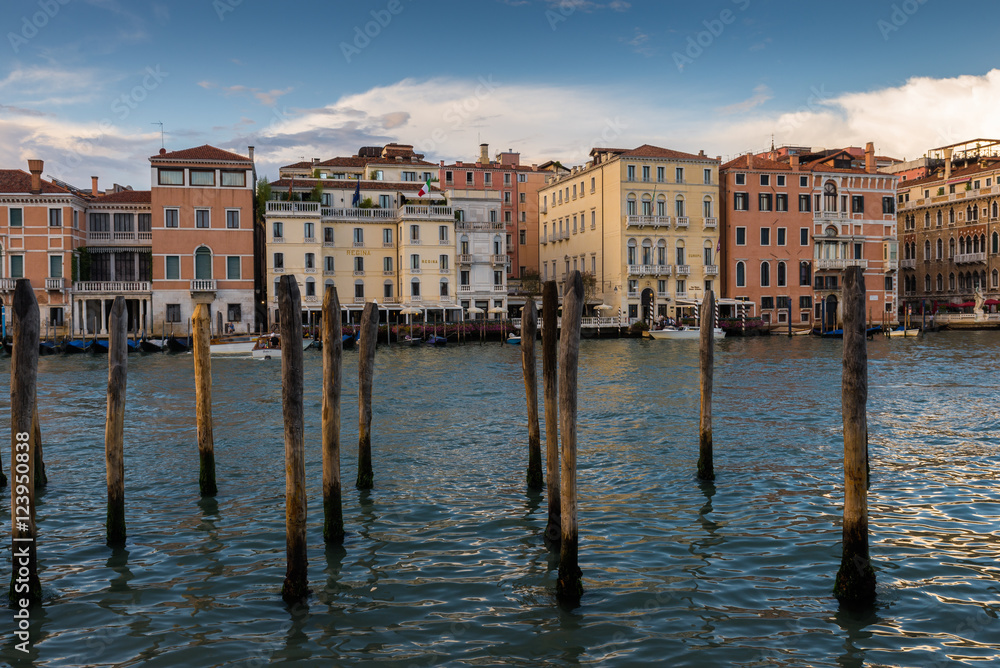 Venice city, Italy. Canals, gondola and buildings Venice city, Italy. Canals, gondola and buildings