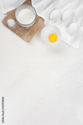 Background with utensils and ingredients
