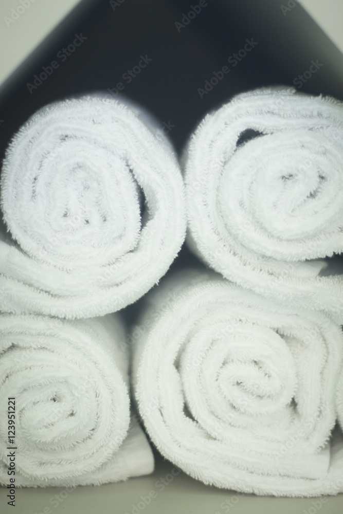 Towels in health center spa