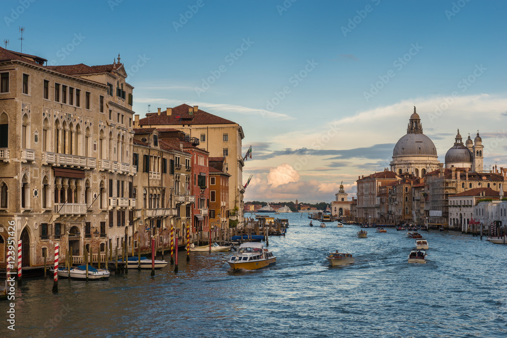 Venice city, Italy. Canals, gondola and buildings