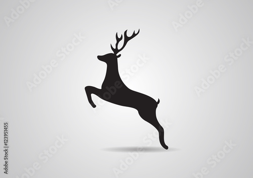 Black silhouette of deer vector illustration icon isolated