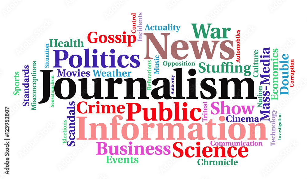 Obraz premium Journalism word cloud. Information concept. Vector illustration.