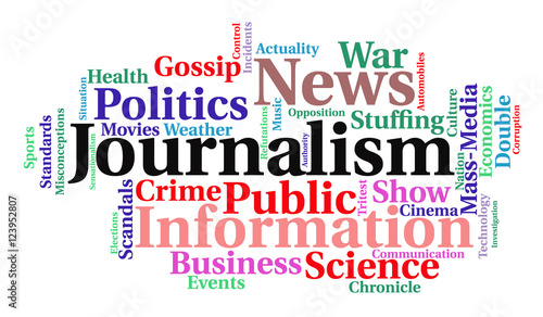 Journalism word cloud. Information concept. Vector illustration.