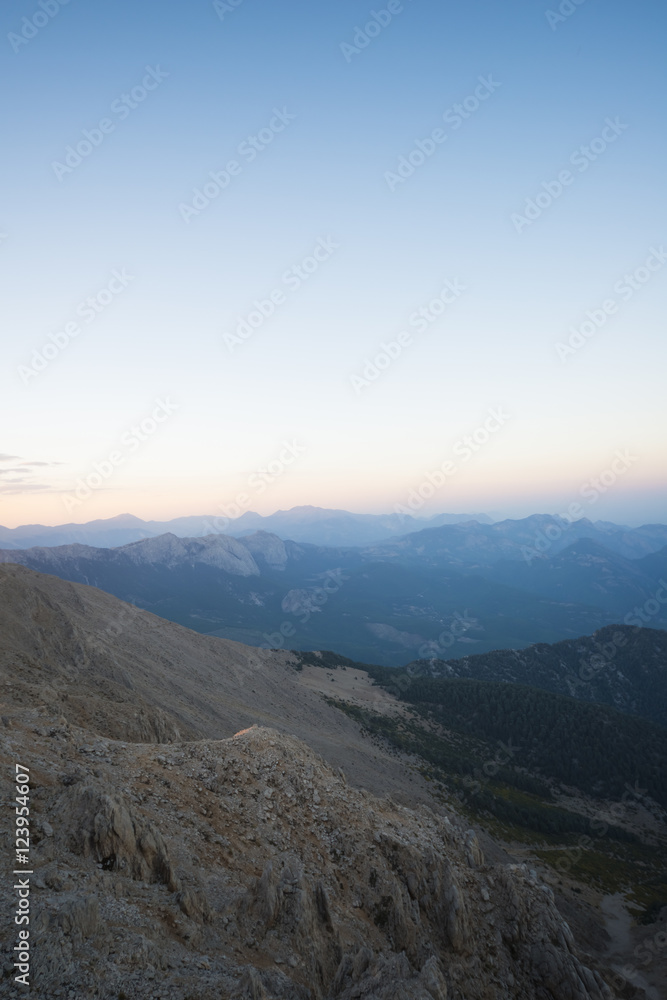 The panoramic view from Olympos Mountain - Tahtali, Kemer, Antalya Province, Turkey