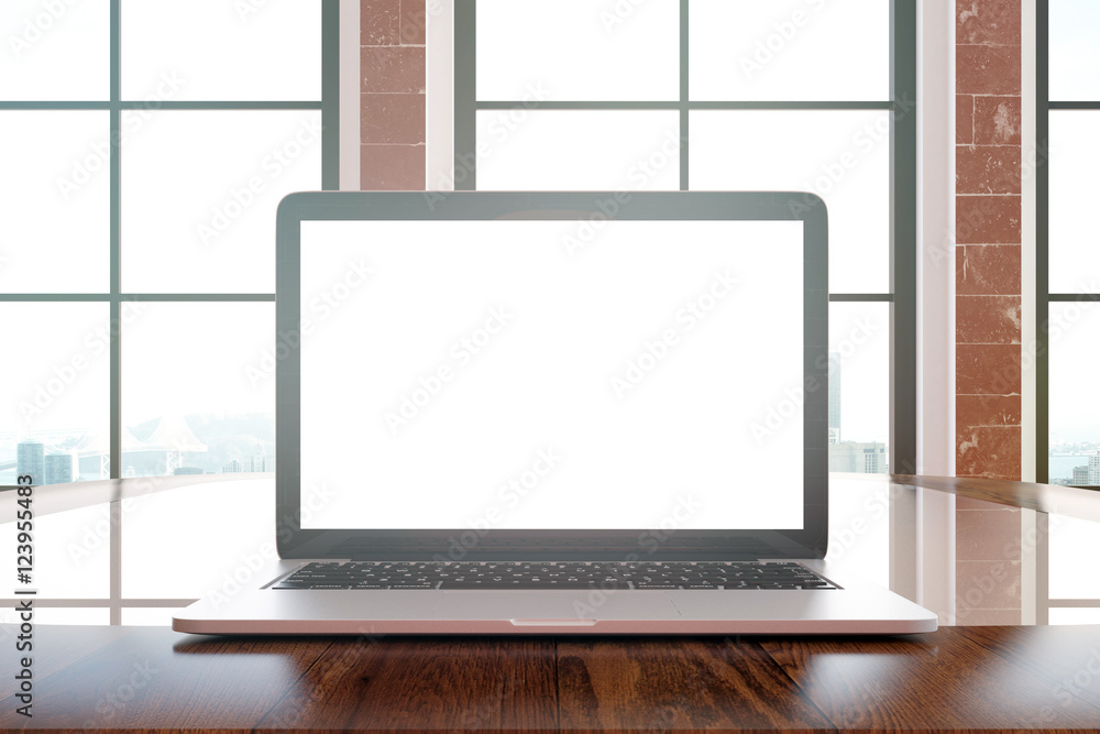 Fototapeta premium Blank laptop closeup