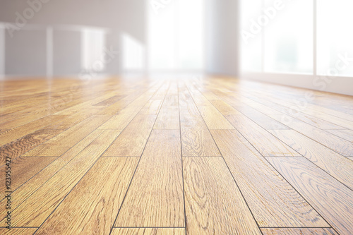 Light wooden floor closeup photo