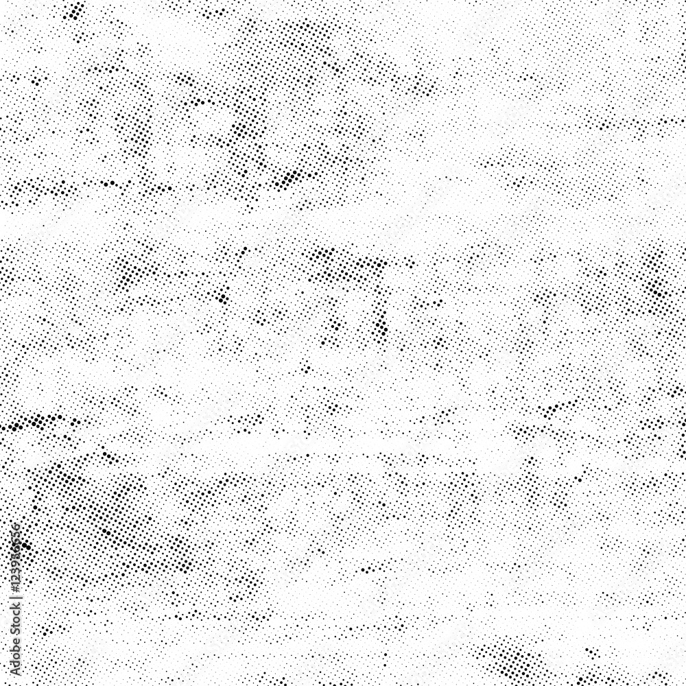 Naklejka premium Subtle halftone vector texture overlay. Monochrome abstract splattered background.