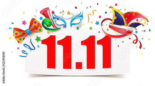 Schildbanner mit Faschingsmotiven - Termin 11.11